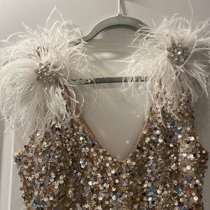 Nadine Merabi Layla Maternity Metallic Dress